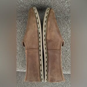 $210 HANDMADE TURKISH SABAHS-BROWN LEATHER SLIP ON LOAFERS-MENS SIZE 42 OR US 10